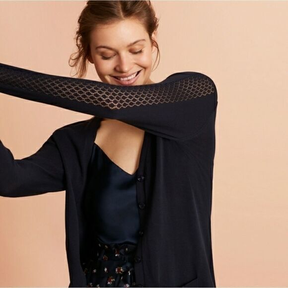 brooks Brothers "Red Fleece" women's Nav Blue Button Down Cardigan Size Medium - Picture 10 of 10